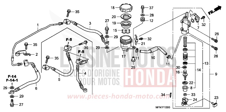 REAR BRAKE MASTERCYLINDER von CB1000R ABS SWORD SILVER METALLIC (NHA95) von 2009